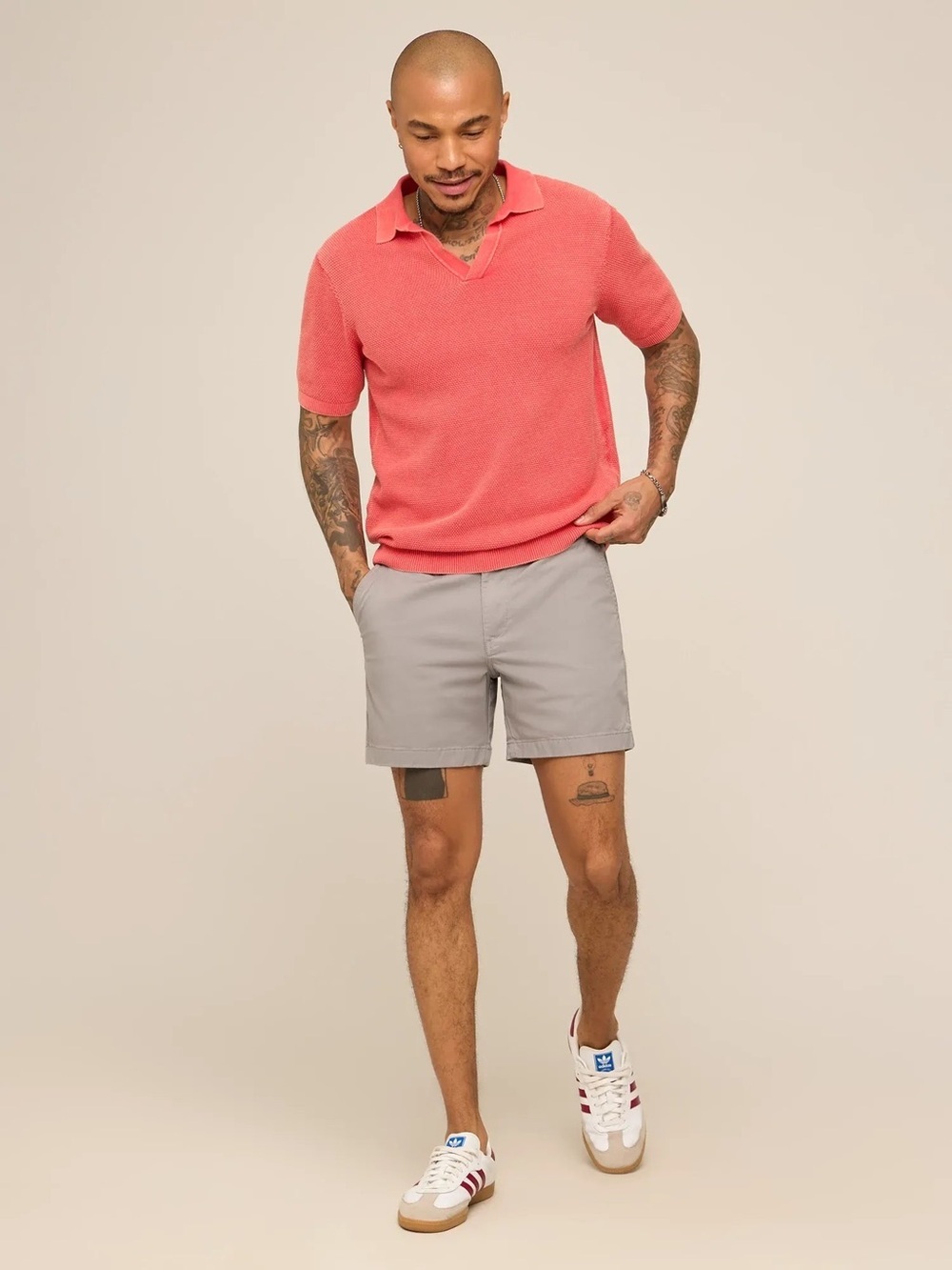 chubbies Light Gray Flat Front Chino Shorts M